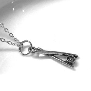 Tiny Miniature Chopsticks with tiny Sushi Charm Necklace